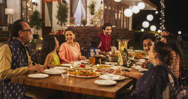 Family Eating During Festival