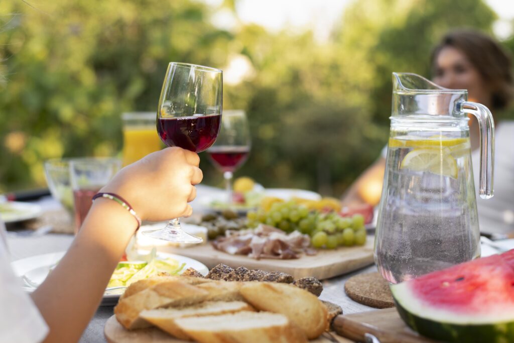 Wine Glass and People.
