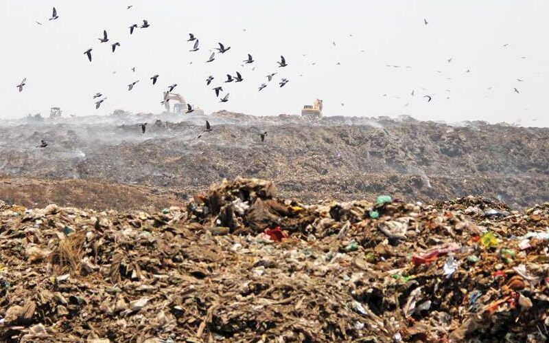 A plastic landfill in India