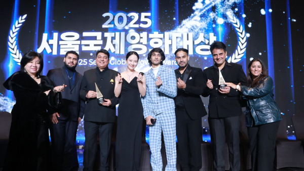Shantanu Maheshwari on stage at Seoul film awards