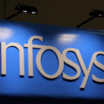 FILE PHOTO: The Infosys logo is seen at the SIBOS banking and financial conference in Toronto