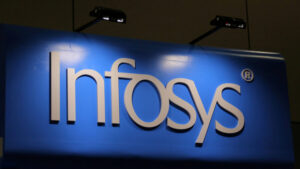FILE PHOTO: The Infosys logo is seen at the SIBOS banking and financial conference in Toronto