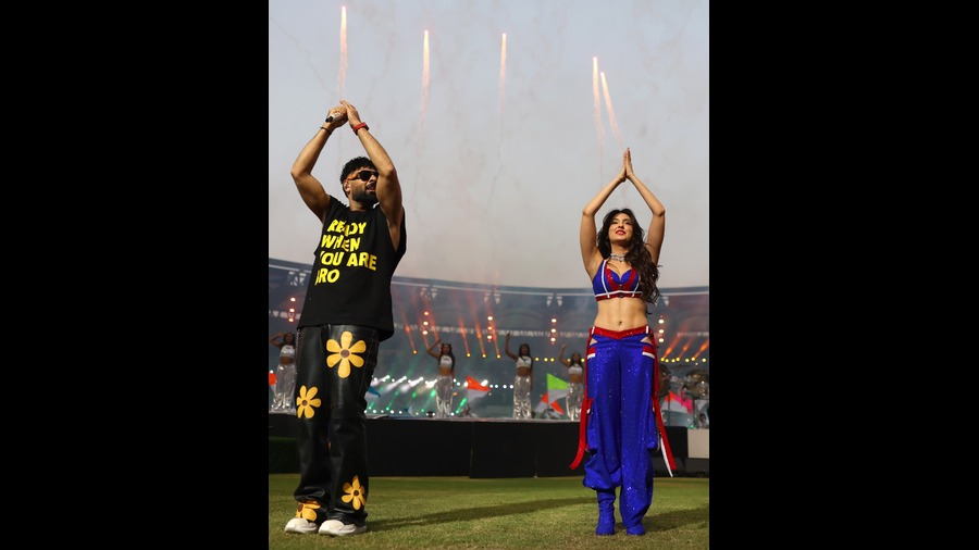 The stars lit up a dazzling evening at the Wankhede ahead of India’s #T20WorldCup opener against-3