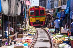 The Umbrella Market in Mae Klong