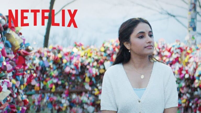 Made in Korea actress at Seoul love lock bridge.