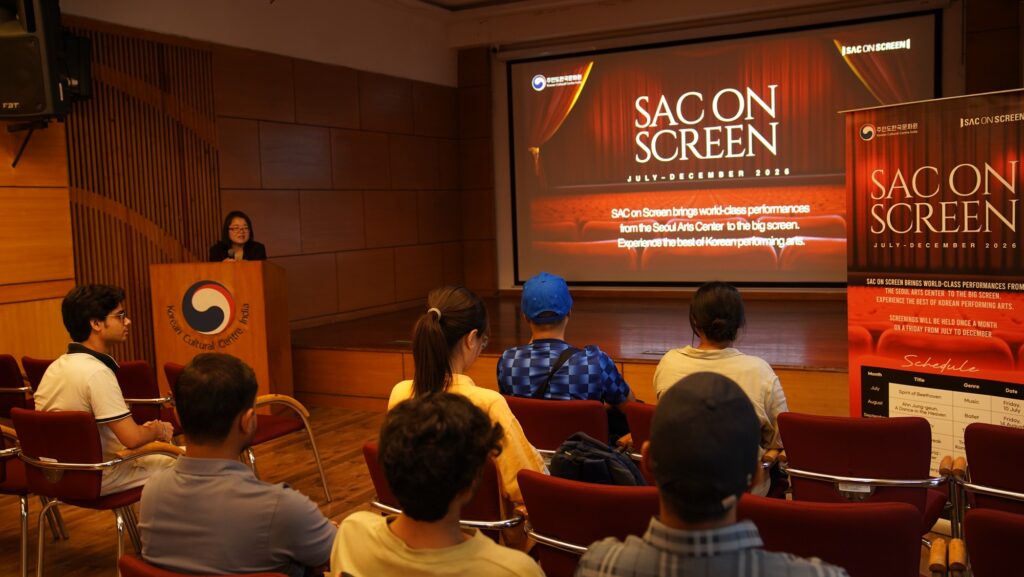 Audience attending a SAC on Screen screening at the Korean Cultural Centre India in New Delhi.