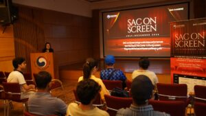 Audience attending a SAC on Screen screening at the Korean Cultural Centre India in New Delhi.