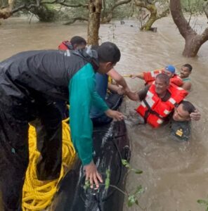 Indian Coast Guard rescues 170 in Gujarat floods as teams evacuate stranded people.