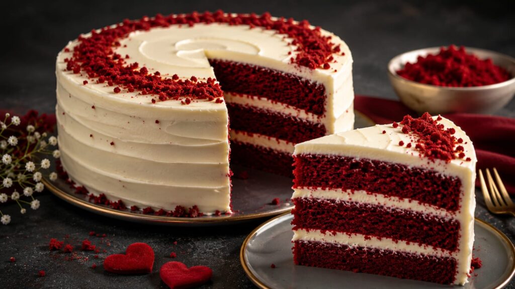A red velvet cake on international cake day.