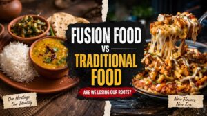 Fusion food versus traditional food.