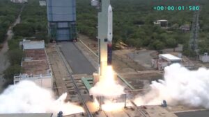 Vikram-1 reaches orbit after lifting off from Sriharikota.