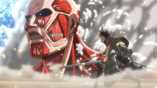 A still from the anime series ‘Attack on Titan’.
