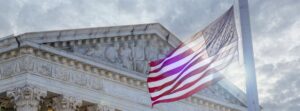 Birthright Citizenship represented un the U.S. flag after the Supreme Court reaffirmed constitutional protections for children born in the United States.