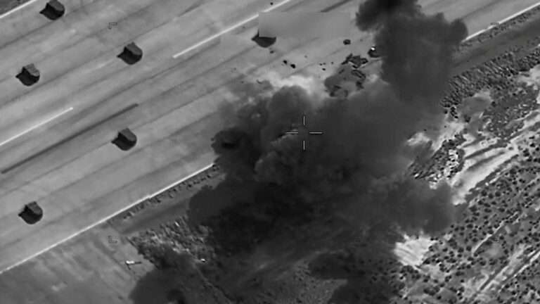 Smoke rises after the US-Iran Conflict escalated with fresh US strikes on Iran.