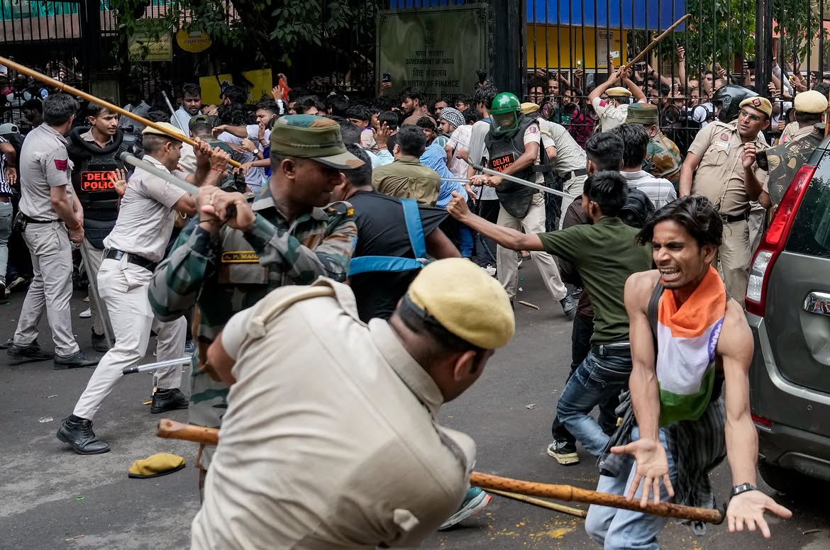 20 July Jantar Mantar Lathi Charge following the NEET Protest case.