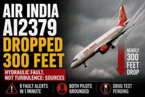 Air India AI2379 plane during a sudden 300-foot drop.