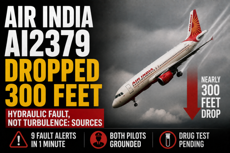 Air India AI2379 plane during a sudden 300-foot drop.