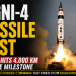 The Agni-4 missile lifts off from the Integrated Test Range in Chandipur, Odisha.