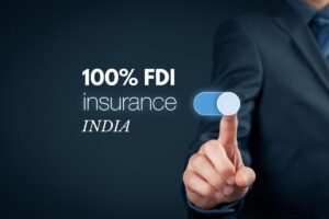 Digital insurance technology representing 100% FDI in insurance and India's insurtech growth.