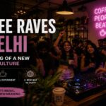 Promotional banner featuring Coffee Raves in Delhi.