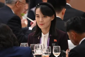Kim Yo Jong, sister of North Korean leader Kim Jong Un, amid tensions following the North Korea missile launch and Japan’s missile test.