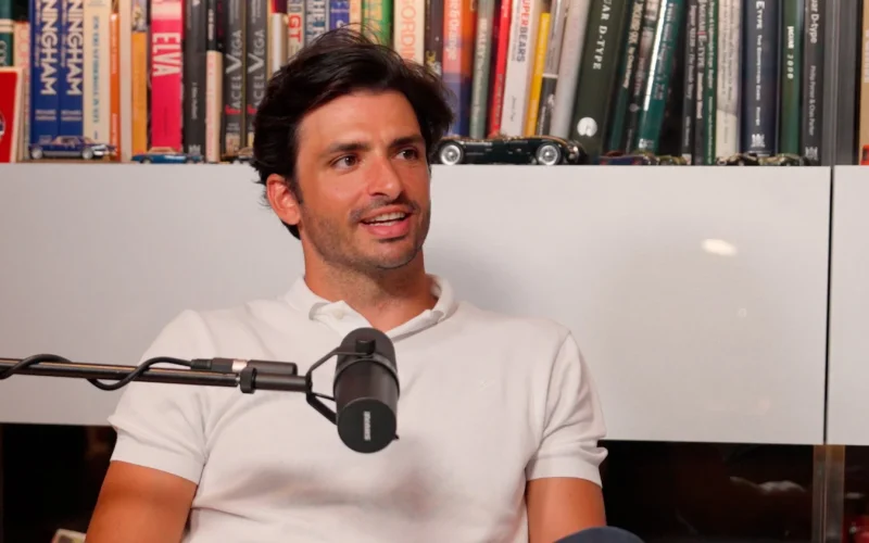 Carlos Sianz Carlos Sainz speaking during a High Performance Podcast interview about his Formula 1 career and move from Ferrari to Williams in 2025.
